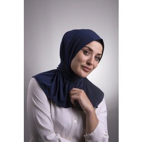 Hürrem Bone 2101-02 Lacivert Sandy Arkadan Çıtçıtlı Geçmeli Eşarp