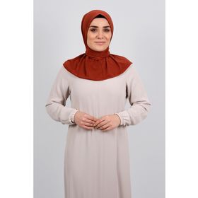 Hürrem Bone 2101-05 Kiremit Sandy Arkadan Çıtçıtlı Geçmeli Eşarp