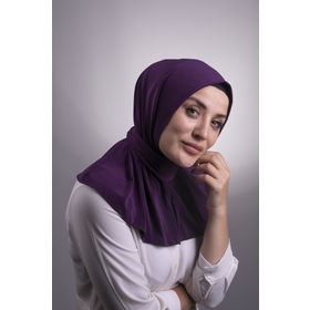 Hürrem Bone 2101-07 Mürdüm Sandy Arkadan Çıtçıtlı Geçmeli Eşarp