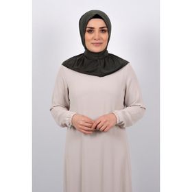 Hürrem Bone 2101-09 Haki Sandy Arkadan Çıtçıtlı Geçmeli Eşarp