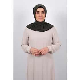 Hürrem Bone 2101-09 Haki Sandy Arkadan Çıtçıtlı Geçmeli Eşarp