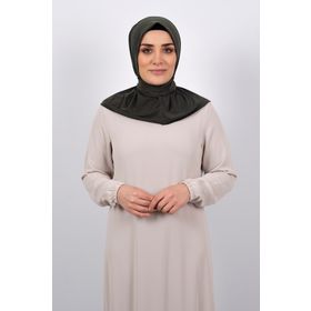 Hürrem Bone 2101-09 Haki Sandy Arkadan Çıtçıtlı Geçmeli Eşarp