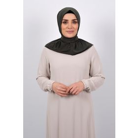 Hürrem Bone 2101-09 Haki Sandy Arkadan Çıtçıtlı Geçmeli Eşarp