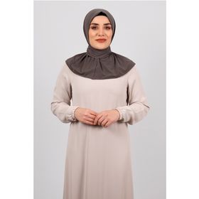 Hürrem Bone 2101-10 Vizon Sandy Arkadan Çıtçıtlı Geçmeli Eşarp