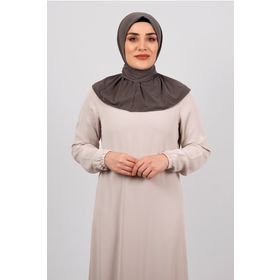 Hürrem Bone 2101-10 Vizon Sandy Arkadan Çıtçıtlı Geçmeli Eşarp
