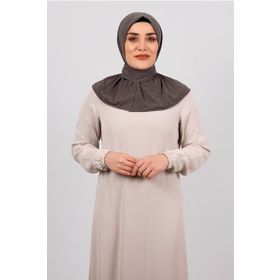 Hürrem Bone 2101-10 Vizon Sandy Arkadan Çıtçıtlı Geçmeli Eşarp