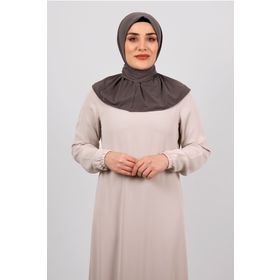 Hürrem Bone 2101-10 Vizon Sandy Arkadan Çıtçıtlı Geçmeli Eşarp