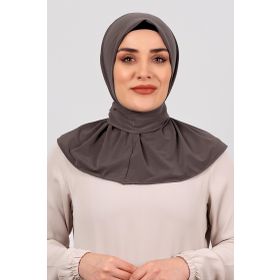 Hürrem Bone 2101-10 Vizon Sandy Arkadan Çıtçıtlı Geçmeli Eşarp