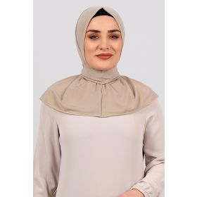 Hürrem Bone 2101-12 Bej Sandy Arkadan Çıtçıtlı Geçmeli Eşarp