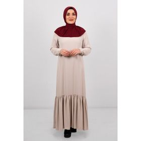 Hürrem Bone 2101-16 Bordo Sandy Arkadan Çıtçıtlı Geçmeli Eşarp