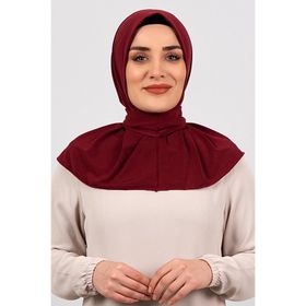 Hürrem Bone 2101-16 Bordo Sandy Arkadan Çıtçıtlı Geçmeli Eşarp