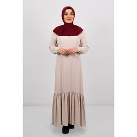Hürrem Bone 2101-16 Bordo Sandy Arkadan Çıtçıtlı Geçmeli Eşarp