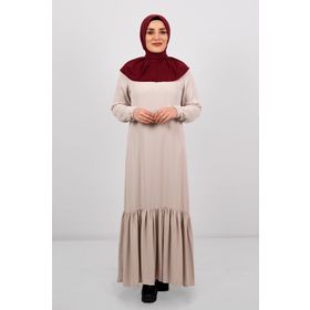 Hürrem Bone 2101-16 Bordo Sandy Arkadan Çıtçıtlı Geçmeli Eşarp
