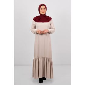 Hürrem Bone 2101-16 Bordo Sandy Arkadan Çıtçıtlı Geçmeli Eşarp