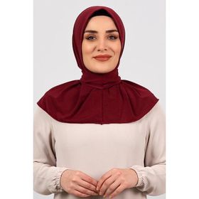 Hürrem Bone 2101-16 Bordo Sandy Arkadan Çıtçıtlı Geçmeli Eşarp