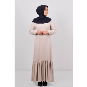 Hürrem Bone 2101-25 Füme Sandy Arkadan Çıtçıtlı Geçmeli Eşarp