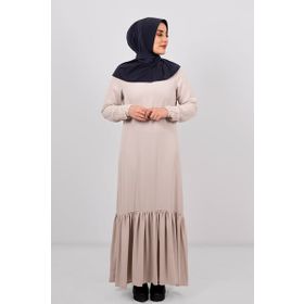 Hürrem Bone 2101-25 Füme Sandy Arkadan Çıtçıtlı Geçmeli Eşarp