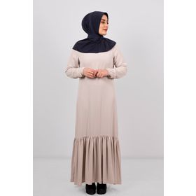 Hürrem Bone 2101-25 Füme Sandy Arkadan Çıtçıtlı Geçmeli Eşarp