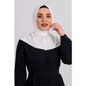 Hürrem Bone 2101-40 Krem Sandy Arkadan Çıtçıtlı Geçmeli Eşarp