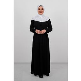 Hürrem Bone 2101-42 Beyaz Sandy Arkadan Çıtçıtlı Geçmeli Eşarp