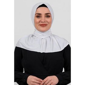 Hürrem Bone 2101-42 Beyaz Sandy Arkadan Çıtçıtlı Geçmeli Eşarp