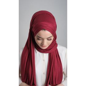 Hürrem Bone 2103_16 Bordo Viskon Kumaş Üç Bantlı Arkadan Bağlamalı Şal