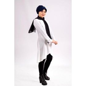Hürrem Bone 2104_02 Lacivert Viskon Kumaş Şapkalı Aksesuarlı Pratik Hazır Geçmeli Tesettür Bone