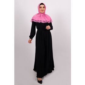 Hürrem Bone 2105-04 Pembe Viskon Çıtçıtlı Dantelli Geçmeli Eşarp