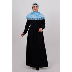 Hürrem Bone 2105-11 Bebe Mavisi Viskon Çıtçıtlı Dantelli Geçmeli Eşarp
