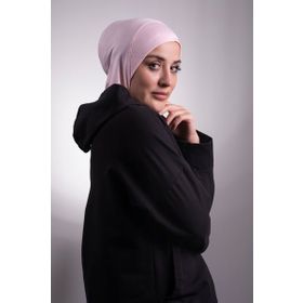 Hürrem Bone 2106_06 Pudra Viskon Kumaş Hijab Spor Pratik Hazır Geçmeli Bone
