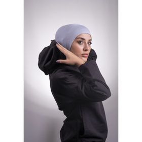 Hürrem Bone 2106_15 Gri Viskon Kumaş Hijab Spor Pratik Hazır Geçmeli Bone