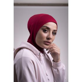 Hürrem Bone 2106_16 Bordo Viskon Kumaş Hijab Spor Pratik Hazır Geçmeli Bone