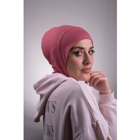 Hürrem Bone 2106_18 Gül Kurusu Viskon Kumaş Hijab Spor Pratik Hazır Geçmeli Bone