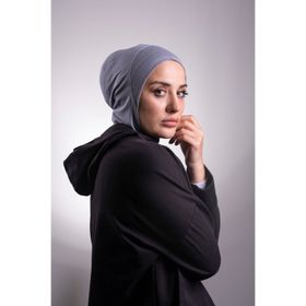 Hürrem Bone 2106_25 Füme Viskon Kumaş Hijab Spor Pratik Hazır Geçmeli Bone