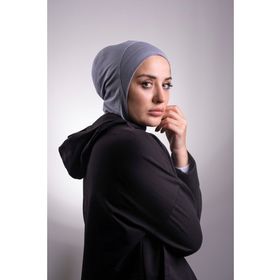 Hürrem Bone 2106_25 Füme Viskon Kumaş Hijab Spor Pratik Hazır Geçmeli Bone