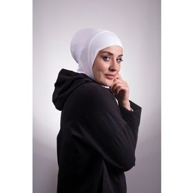 Hürrem Bone 2106_40 Krem Viskon Kumaş Hijab Spor Pratik Hazır Geçmeli Bone