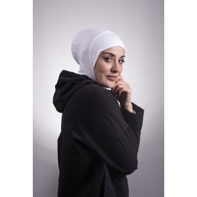 Hürrem Bone 2106_40 Krem Viskon Kumaş Hijab Spor Pratik Hazır Geçmeli Bone