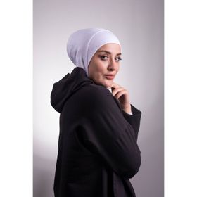 Hürrem Bone 2106_42 Beyaz Viskon Kumaş Hijab Spor Pratik Hazır Geçmeli Bone