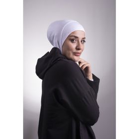 Hürrem Bone 2106_42 Beyaz Viskon Kumaş Hijab Spor Pratik Hazır Geçmeli Bone