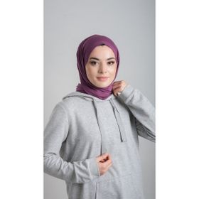 Hürrem Bone 2108_07 Mürdüm Viskon Kumaş Penye Şal Pratik Hazır Geçmeli Şal