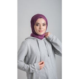 Hürrem Bone 2108_07 Mürdüm Viskon Kumaş Penye Şal Pratik Hazır Geçmeli Şal