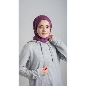 Hürrem Bone 2108_07 Mürdüm Viskon Kumaş Penye Şal Pratik Hazır Geçmeli Şal
