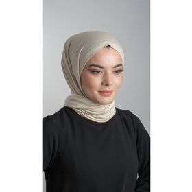 Hürrem Bone 2108_12 Bej Viskon Kumaş Penye Şal Pratik Hazır Geçmeli Şal