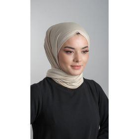 Hürrem Bone 2108_12 Bej Viskon Kumaş Penye Şal Pratik Hazır Geçmeli Şal