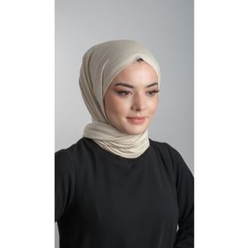 Hürrem Bone 2108_12 Bej Viskon Kumaş Penye Şal Pratik Hazır Geçmeli Şal