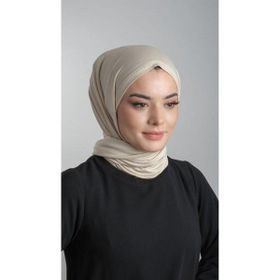 Hürrem Bone 2108_12 Bej Viskon Kumaş Penye Şal Pratik Hazır Geçmeli Şal