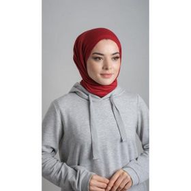 Hürrem Bone 2108_16 Bordo Viskon Kumaş Penye Şal Pratik Hazır Geçmeli Şal