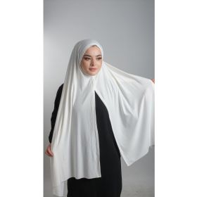 Hürrem Bone 2108_40 Krem Viskon Kumaş Penye Pratik Hazır Geçmeli Şal