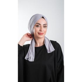 Hürrem Bone 2111_15 Gri Kesik Elyaf Sade Pratik Hazır Geçmeli Tesettür Bone