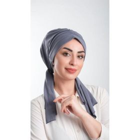 Hürrem Bone 2111_25 Füme Kesik Elyaf Sade Pratik Hazır Geçmeli Tesettür Bone